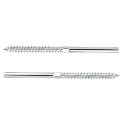 VEVOR 102 stuks kabelrailpersklemmen met schroefdraadbouten en spanuiteinde voor 1/8" kabelrailing, T316 roestvrij staal, kabelrailspanner 1/8" voor houten/metalen palen, zilver