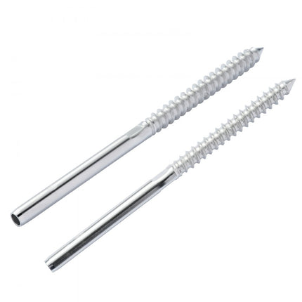 VEVOR 122-pack kabelrailing verzonken draadbout spanuiteinde voor 1/8" dekkabelrailing, T316 roestvrij staal, kabelrailspanner 1/8" voor houten/metalen palen, zilver