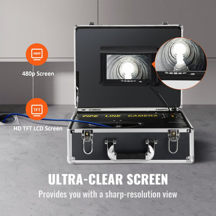 VEVOR 7 professionele Riool Camera 20m industriële Inspectie Camera 1000TVL Endoscoop Camera rioolcamera 16GB Sd kaart IP68 waterdicht 480P