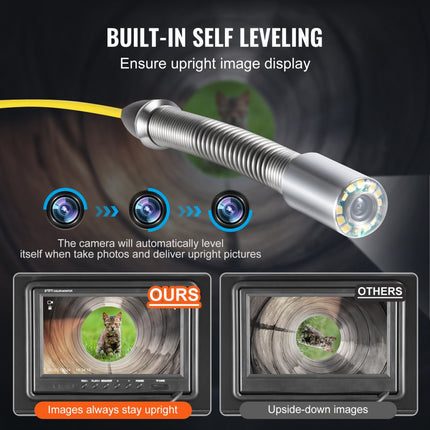 VEVOR leidingcamera 50m rioolcamera 9 inch HD inspectiecamera met 512 Hz locatie