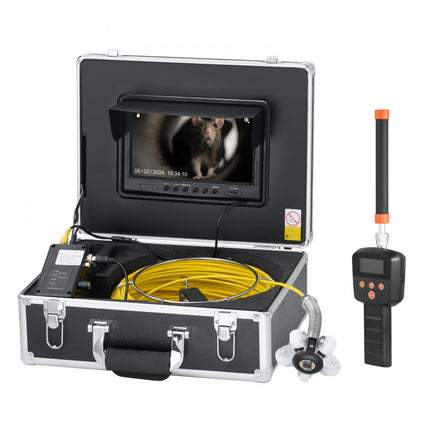 VEVOR leidingcamera 50m rioolcamera 9 inch HD inspectiecamera met 512 Hz locatie