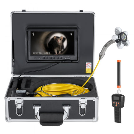 VEVOR leidingcamera 50m rioolcamera 9 inch HD inspectiecamera met 512 Hz locatie