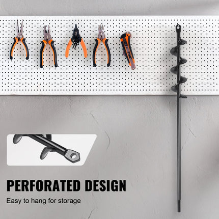 VEVOR tuinvijzel φ38x420mm grondboor voor elektrische boormachine PCM stalen paalvijzel Geschikt voor 3/8 "(9,53 mm) zeskantboorschroevendraaier spiraalboor Ideaal voor planten, installeren van hekken en tenten