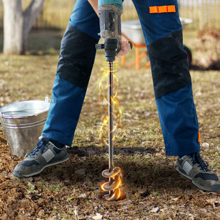 VEVOR tuinvijzel φ38x420mm grondboor voor elektrische boormachine PCM stalen paalvijzel Geschikt voor 3/8 "(9,53 mm) zeskantboorschroevendraaier spiraalboor Ideaal voor planten, installeren van hekken en tenten