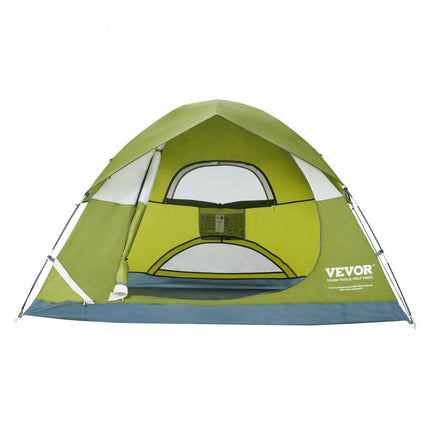 VEVOR kampeertent 3-persoons pop-up tent 214 x 214 x 122 cm koepeltentzeil van 190T Dacron + 150D Oxford-frame van 7,62 mm glasvezel trekkingtent festivaltent groen ideaal voor campingfestivals