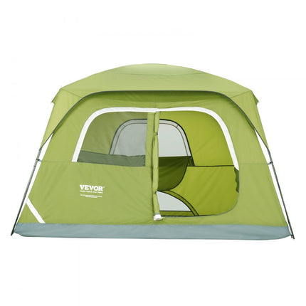 VEVOR kampeertent 6 personen pop-up tent 305x275x200cm koepeltentzeil gemaakt van 190T Dacron + 150D Oxford frame gemaakt van Q235 + glasvezel trekkingtent festivaltent tent met twee deuren en drie ramen groen