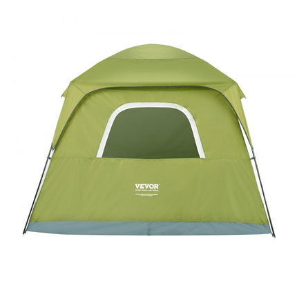 VEVOR kampeertent 6 personen pop-up tent 305x275x200cm koepeltentzeil gemaakt van 190T Dacron + 150D Oxford frame gemaakt van Q235 + glasvezel trekkingtent festivaltent tent met twee deuren en drie ramen groen