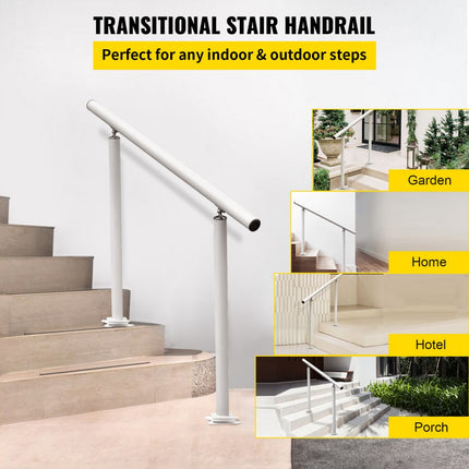 VEVOR Balustrade Trap Leuning Trapleuning Lengte 121,9 cm Leuning Wandleuning Wandtrap 91,4 cm,Trapleuning Hoogte Roestvrij Staal Banister Rail
