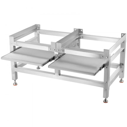 VEVOR Wasmachineverhoging 268 kg, Wasmachine Verhoger Voetstuk 122 x 66 x 56 cm, Wasmachine Basisstandaard met 2 Plank, Wasmachine Basis Aluminiumlegering en Roestvrij Staal, Onderstel Voor Wasmachine