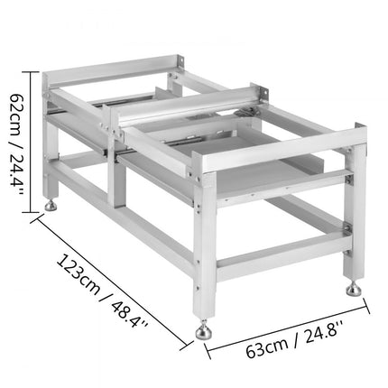 VEVOR Wasmachineverhoging 268 kg, Wasmachine Verhoger Voetstuk 122 x 66 x 56 cm, Wasmachine Basisstandaard met 2 Plank, Wasmachine Basis Aluminiumlegering en Roestvrij Staal, Onderstel Voor Wasmachine