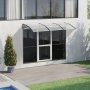 VEVOR voordeurluifel 965 x 2975 mm dakbedekking UF50+ PC zonweringsfolie voordeurluifel PC plaat + ABS beugel + aluminium connector bureauluifel UV-bestendig voordeurdak bureauboogluifel