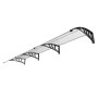 VEVOR voordeurluifel 965 x 2975 mm dakbedekking UF50+ PC zonweringsfolie voordeurluifel PC plaat + ABS beugel + aluminium connector bureauluifel UV-bestendig voordeurdak bureauboogluifel