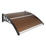 VEVOR voordeurluifel 965 x 1017 mm dakbedekking UF50+ PC zonweringsfolie voordeurluifel PC plaat + ABS beugel + aluminium connector bureauluifel UV-bestendig voordeurdak bureauboogluifel