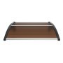 VEVOR voordeurluifel 965 x 1017 mm dakbedekking UF50+ PC zonweringsfolie voordeurluifel PC plaat + ABS beugel + aluminium connector bureauluifel UV-bestendig voordeurdak bureauboogluifel