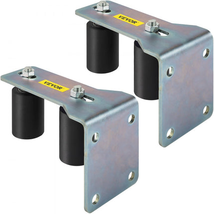 VEVOR 3" zwarte nylon verzinkte schuifpoortrolgeleider met L-vormige beugel en verstelbare bouten Ondersteuningsconstructie - Pak van 2