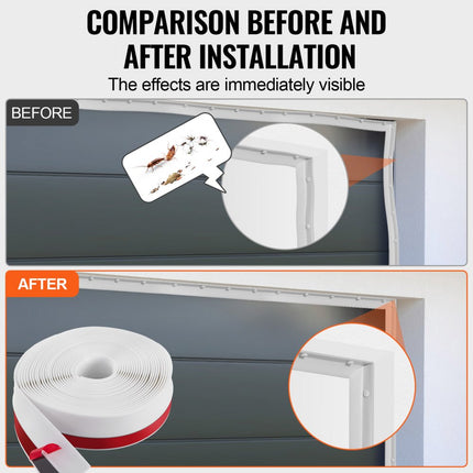 VEVOR afdichtstrips, weerbeschermingsstrips, garagedeuren, universeel 10,36 m