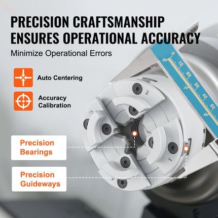 VEVOR KP2-3/4 klauwplaat 4-klauw φ70 mm klauwplaat gemaakt van 45# klembereik 30-47 mm boorkop interne draad 1x8 TPI draaibank uitlijningsnauwkeurigheid ≤0,3 mm draaibank klauwplaat draaibank klauwplaat