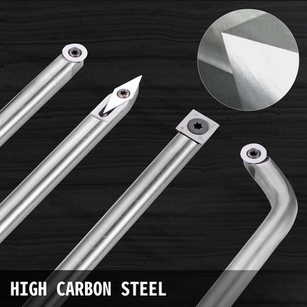 VEVOR Houtdraaigereedschap Draaibankbeitels 4-stuks Carbide Draaibank Gereedschap