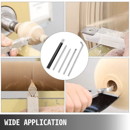 VEVOR Houtdraaigereedschap Draaibankbeitels 4-stuks Carbide Draaibank Gereedschap