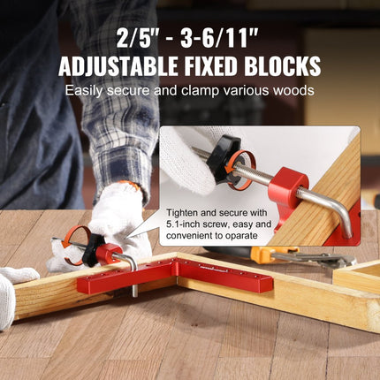 VEVOR 90 graden positioneringshoek 140x140mm haakse houtbewerkingsklemmen aluminium hoekklemhoek voor dozen kasten laden 4 stuks