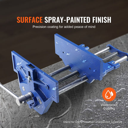 VEVOR bankschroef voor houtwerk 110 mm klemdiepte 335 mm openingsbreedte Parallelle bankschroef van gietijzer met poedercoating 11KN klemkracht Φ15-74 mm klembereik Ideaal voor houtbewerkingsstudio's