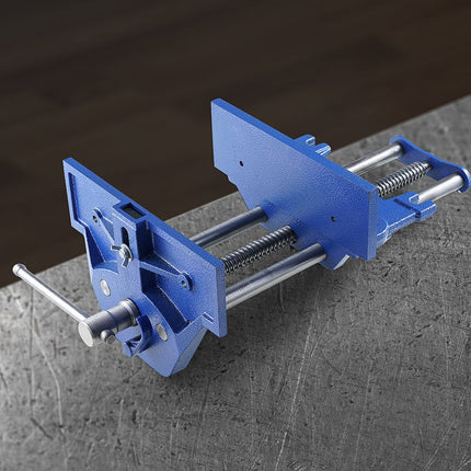 VEVOR bankschroef voor houtwerk 110 mm klemdiepte 335 mm openingsbreedte Parallelle bankschroef van gietijzer met poedercoating 11KN klemkracht Φ15-74 mm klembereik Ideaal voor houtbewerkingsstudio's