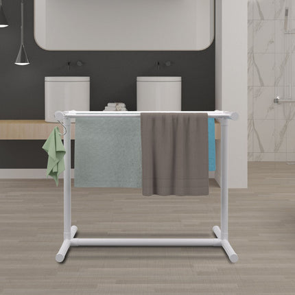 VEVOR handdoekenrek, handdoekenrek met 5 handdoekrails, vrijstaand, handdoekenrek voor spazwembaden, 102 x 46 x 102 cm, wit, draagvermogen 25 kg, PVC handdoekenrek met 8 handdoekklemmen en 1 haak