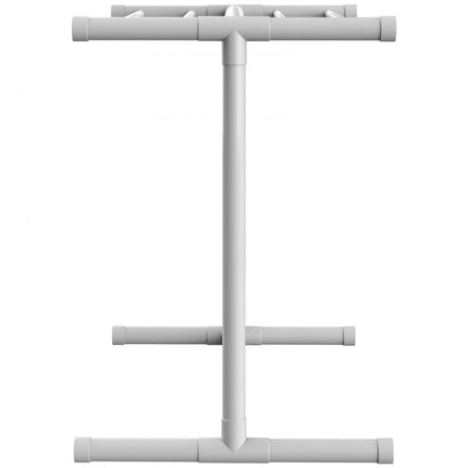 VEVOR handdoekenrek, handdoekenrek met 5 handdoekrails, vrijstaand, handdoekenrek voor spazwembaden, 102 x 46 x 102 cm, wit, draagvermogen 25 kg, PVC handdoekenrek met 8 handdoekklemmen en 1 haak