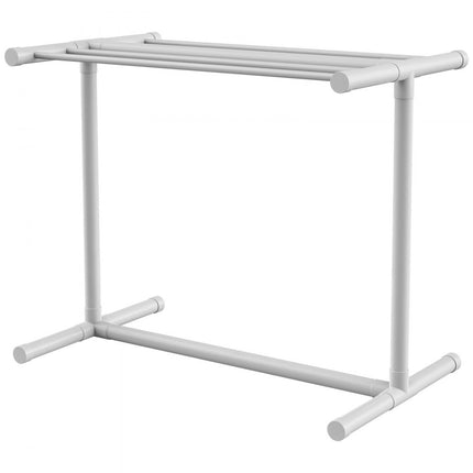 VEVOR handdoekenrek, handdoekenrek met 5 handdoekrails, vrijstaand, handdoekenrek voor spazwembaden, 102 x 46 x 102 cm, wit, draagvermogen 25 kg, PVC handdoekenrek met 8 handdoekklemmen en 1 haak
