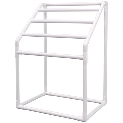 VEVOR handdoekenrek, handdoekenrek met 5 handdoekrails, vrijstaand, handdoekenrek voor spazwembaden, 94 x 60 x 127 cm, wit, draagvermogen 25 kg, PVC handdoekenrek met 8 handdoekklemmen en 1 haak