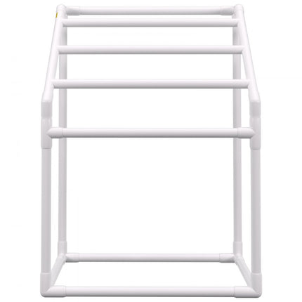 VEVOR handdoekenrek, handdoekenrek met 5 handdoekrails, vrijstaand, handdoekenrek voor spazwembaden, 94 x 60 x 127 cm, wit, draagvermogen 25 kg, PVC handdoekenrek met 8 handdoekklemmen en 1 haak