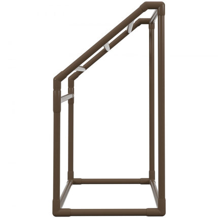 VEVOR handdoekenrek, handdoekenrek met 5 handdoekrails, vrijstaand, handdoekenrek voor spazwembaden, 94 x 60 x 127 cm, bruin, draagvermogen 25 kg, PVC handdoekenrek met 8 handdoekklemmen en 1 haak