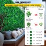 VEVOR Kunstmatige Haag 6 Stuks Buxus Achtergrond 50,8 x 50,8 cm Kunstmatige Buxus Paneel Gemaakt van 100% PE met Stevige Paneelbasis voor Balkon Woonkamer Restaurants Lobby Terras en andere Feesten
