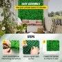 VEVOR Kunstmatig Buxus Hegpaneel, 10 Stuks, 61 x 40,6 cm, Kunstmatige Heggen, Kunstmatige Buxusomheining, Nep Klimop UV Realistisch Effect Groene Plastic Decoratie Voor Tuinen en Werven, 4 cm Dikte