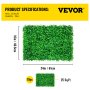 VEVOR Kunstmatig Buxus Hegpaneel, 10 Stuks, 61 x 40,6 cm, Kunstmatige Heggen, Kunstmatige Buxusomheining, Nep Klimop UV Realistisch Effect Groene Plastic Decoratie Voor Tuinen en Werven, 4 cm Dikte