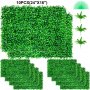 VEVOR Kunstmatig Buxus Hegpaneel, 10 Stuks, 61 x 40,6 cm, Kunstmatige Heggen, Kunstmatige Buxusomheining, Nep Klimop UV Realistisch Effect Groene Plastic Decoratie Voor Tuinen en Werven, 4 cm Dikte