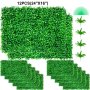 VEVOR Kunstmatig Buxus Hegpaneel, 12 Stuks, 61 x 40,6 cm, Kunstmatige Heggen, Kunstmatige Buxusomheining, Nep Klimop UV Realistisch Effect Groene Plastic Decoratie Voor Tuinen en Werven, 4 cm Dikte
