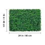 VEVOR Kunstmatig Buxus Hegpaneel, 12 Stuks, 61 x 40,6 cm, Kunstmatige Heggen, Kunstmatige Buxusomheining, Nep Klimop UV Realistisch Effect Groene Plastic Decoratie Voor Tuinen en Werven, 4 cm Dikte