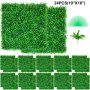 VEVOR Kunstmatig Buxus Hegpaneel, 24 Stuks, 25,4 x 25,4 cm, Kunstmatige Heggen, Kunstmatige Buxusomheining, Nep Klimop Realistisch Effect Groene Plastic Decoratie Voor Tuinen en Werven, 4 cm Dikte