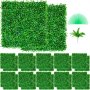 VEVOR Kunstmatig Buxus Hegpaneel, 24 Stuks, 25,4 x 25,4 cm, Kunstmatige Heggen, Kunstmatige Buxusomheining, Nep Klimop Realistisch Effect Groene Plastic Decoratie Voor Tuinen en Werven, 4 cm Dikte