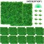 VEVOR Kunstmatig Buxus Hegpaneel, 24 Stuks, 50,8 x 50,8 cm, Kunstmatige Heggen, Kunstmatige Buxusomheining, Nep Klimop Realistisch Effect Groene Plastic Decoratie Voor Tuinen en Werven, 4 cm Dikte