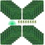 VEVOR Kunstmatig Buxus Hegpaneel, 24 Stuks, 50,8 x 50,8 cm, Kunstmatige Heggen, Kunstmatige Buxusomheining, Nep Klimop Realistisch Effect Groene Plastic Decoratie Voor Tuinen en Werven, 4 cm Dikte