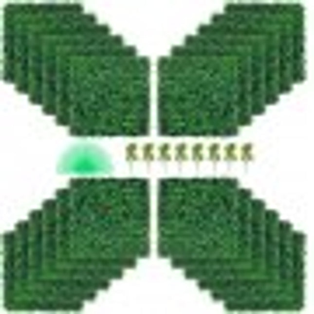 VEVOR Kunstmatig Buxus Hegpaneel, 24 Stuks, 50,8 x 50,8 cm, Kunstmatige Heggen, Kunstmatige Buxusomheining, Nep Klimop Realistisch Effect Groene Plastic Decoratie Voor Tuinen en Werven, 4 cm Dikte
