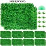 VEVOR Kunstmatig Buxus Hegpaneel, 24 Stuks, 61 x 40,6 cm, Kunstmatige Heggen, Kunstmatige Buxusomheining, Nep Klimop UV Realistisch Effect Groene Plastic Decoratie Voor Tuinen en Werven, 4 cm Dikte