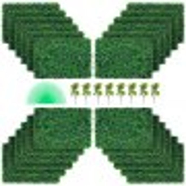 VEVOR Kunstmatig Buxus Hegpaneel, 24 Stuks, 61 x 40,6 cm, Kunstmatige Heggen, Kunstmatige Buxusomheining, Nep Klimop UV Realistisch Effect Groene Plastic Decoratie Voor Tuinen en Werven, 4 cm Dikte