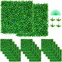 VEVOR Kunstmatig Buxus Hegpaneel, 48 Stuks, 25,4 x 25,4 cm, Kunstmatige Heggen, Kunstmatige Buxusomheining, Nep Klimop Realistisch Effect Groene Plastic Decoratie Voor Tuinen en Werven, 4 cm Dikte