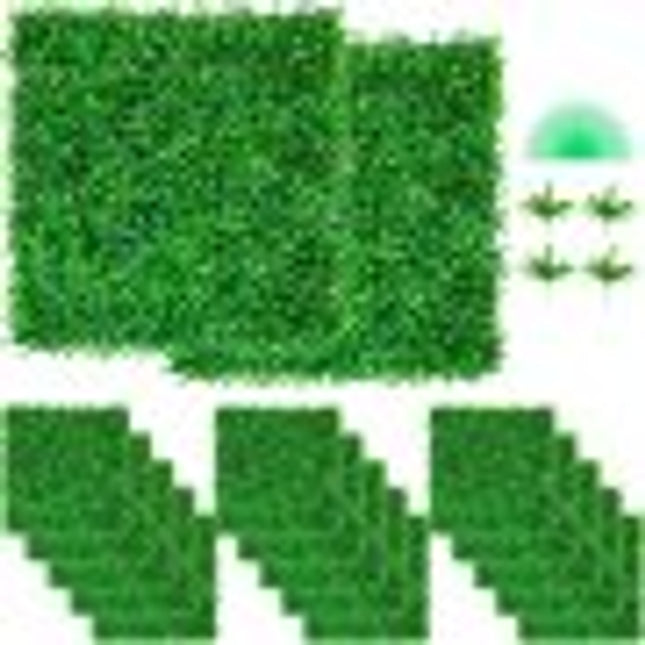 VEVOR Kunstmatig Buxus Hegpaneel, 48 Stuks, 25,4 x 25,4 cm, Kunstmatige Heggen, Kunstmatige Buxusomheining, Nep Klimop Realistisch Effect Groene Plastic Decoratie Voor Tuinen en Werven, 4 cm Dikte