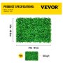 Vevor Kunstmatige Buxus Heggen Panelen 4 Stuks 61 X 40,6 Cm Kunstmatig Hegpaneel