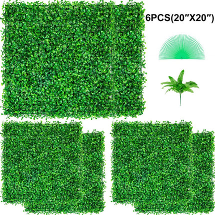 Vevor Kunstmatige Buxus Heggen Panelen 6 Stuks 50,8x50,8cm Kunstmatig Hegpaneel