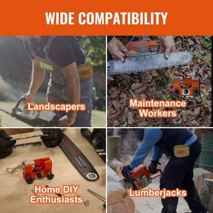 VEVOR kettingzaagslijper, handkrukkettingzaagslijperset voor 40-22 mm kettingzagen, draagbare kettingzaagkettingslijper met 4 slijpkoppen